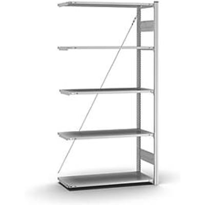 Insteekstelling Orion Plus - aanbouwsectie- L 1000 x D 400 x H 2000 mm - 5 legborden - draagvermogen per legbord 125 kg - verzinkt