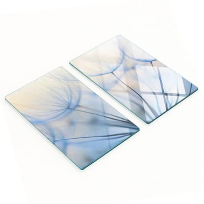 Decoratieve glazen serveerplankjes voor snacks, paardenbloemmotief, 2x30x52 cm