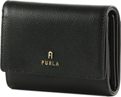 FURLA Leren Portemonnee Camelia Compact Wallet Nero Zwart
