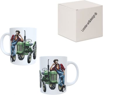 Bedrukte koffie beker - thee mok boeren , tractor - boerderij boerin - boer