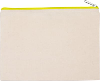 Kimood Tasje van canvaskatoen - groot model KI0722 - Natural / Fluorescent Yellow - One size