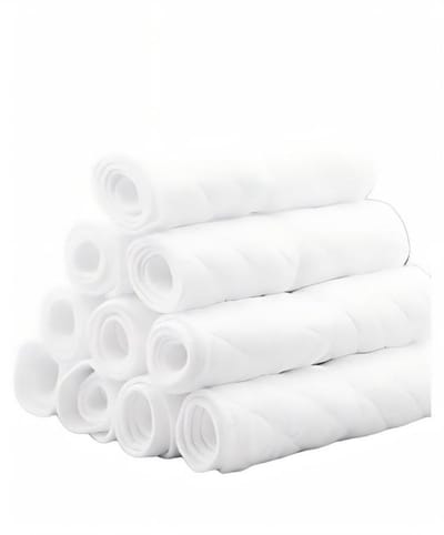 Luiers – 10-pack – Babyluiers - Absorberende inleggers – Herbruikbaar – Wasbaar – Superabsorberend – Comfortabel & ademend – Geschikt voor jongens en meisjes – Geschikt voor baby's van 0–18 maanden – Maat S - 32 x 12 cm
