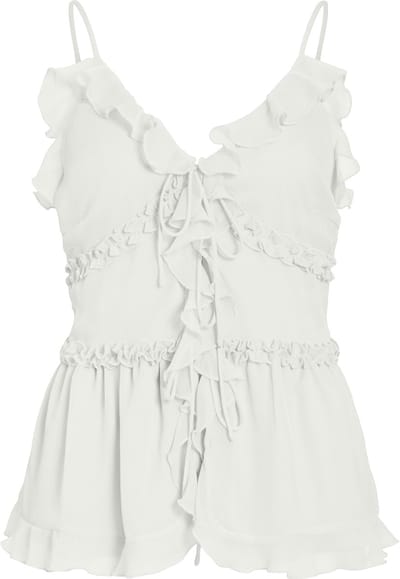 VILA - VIFALIA V-NECK STRAP FRILL TOP/DC/KA - Dames - Blouses