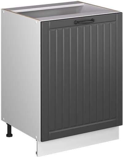 Vicco Keukenonderkast Fame-Line, Donkergrijs/Wit, 60 cm 1 deur zonder werkblad