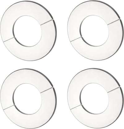 4 Stuks 81mm Wand Split Flens Pijpafdekking, RVS Ronde Pijp Roestvrijstalen Platen met Zelfklevende Achterkant voor Radiator, Water- en Verwarmingspijp Wandgatdecoratie