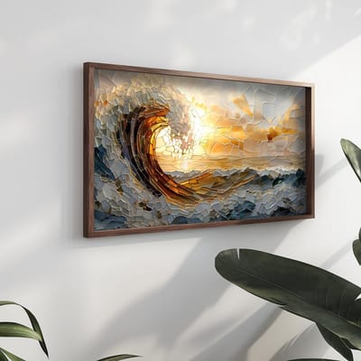 Asir - Decoratief ingelijst schilderij van MDF - Veelkleurig - 100% MDF (Dikte: 3 mm) - 62 x 123 x 4,5 cm