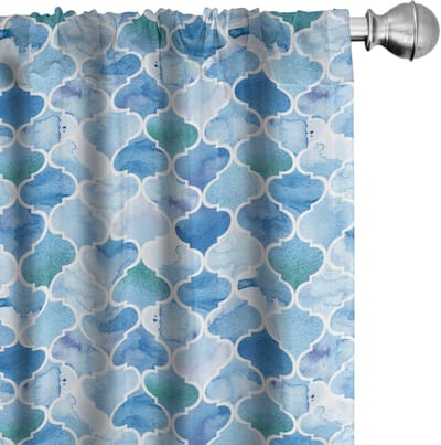 ABAKUHAUS – Marokkaanse Gordijnen 2x75x245 cm – Helblauw, Microfiber