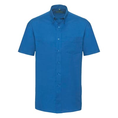 Russell Collectie Heren Korte Mouw Easy Care Oxford Shirt (Oxford Blauw)