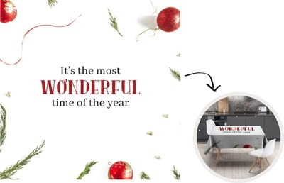 Kerst Tafelkleed - Kerstmis Decoratie - Tafellaken - Kerst - Winter - Quote - 180x180 cm - Kerstmis Versiering