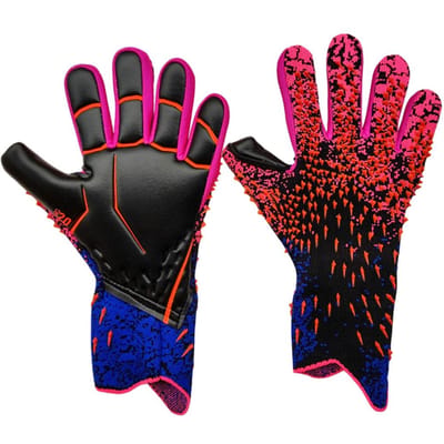 1 Paar Voetbal Keepershandschoenen Schokbestendig Strapless Voetbal Voetbal Keepershandschoenen Antislip Voetbal Keeper Keepershandschoenen Red S