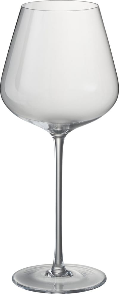 J-Line glas rode wijn Breed - kristalglas - transparant - 6 stuks