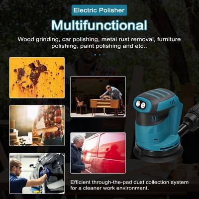 Huishoudelijke Serie Multifunctionele Orbitale Schuurmachine – 125 mm – Zonder batterij, zonder stekker, 6 Instelbare Snelheden