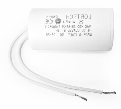 Condensator Motor - Startcondensator - Motorondersteuning - Gemaakt in Italië - 8 µF - Zwart
