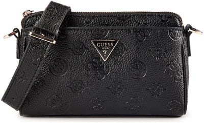 GUESS schoudertas Cresidia II Mini Xbody Top Zip Bag Black Logo zwart