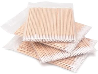 Spitse wattenstaafjes met houten handvat - 400 stuks voor beauty en make-up