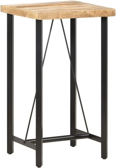 Houten Bartafel - Keukentafel Outdoor - Hoge Eettafel - Massief Ruw Hout - 60x60x107 cm - Natuurlijk