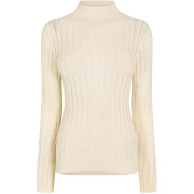 Boss Dames/Dames Mock Neck Slim Sweater Top met lange mouwen (Wit)