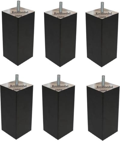 Boxspring Bedden poten Set 6 stuks Vierkanten houten hoogte 12 cm (M8) Wengé kleur Royalmeubelcenter.nl ®