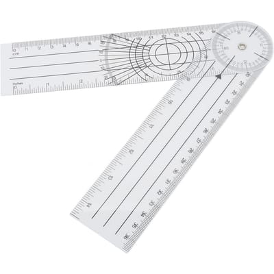 Règle d'angle Transparente Flexible Réglable Outil de mesure de géométrie pour Artistes Bâtisseurs Designers Enseignants Ingénieurs white