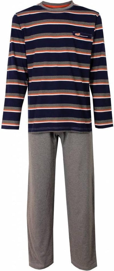 MEQ Heren Pyjama - Pyjama Set - 100% katoen - Grijs - Maat S