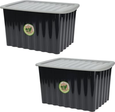 Storage Solutions Opbergdozen/organizers met deksel 3x stuks - kunststof - 27 L