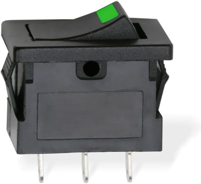 5x Rocker Schakelaar Zwart Met Groene LED – Verlichte Tuimelschakelaar SPST 12V 15A – Inbouw ON/OFF Schakelaar – Voor Elektrische Apparatuur En Voertuigen – Verkoopeenheid 5 Stuks [09027ZO]