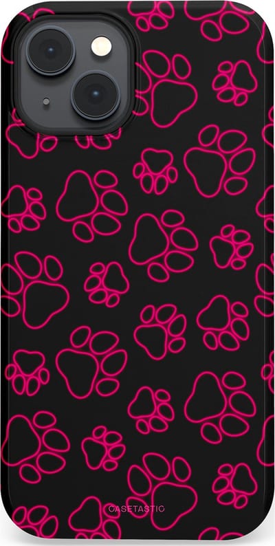 Casetastic Hoesje Geschikt voor Apple iPhone 14 Plus Magsafe - Stijlvolle Beschermende Duo-layer Case - Neon pootjes