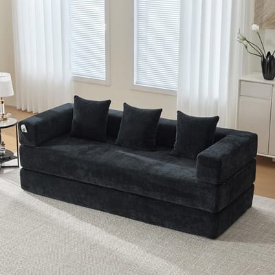 Pugsdrly Modulaire bank van chenille – ultrazacht, naar believen te combineren Met opbergvakken aan de zijkant en antislip onderkant. Perfect voor de woonkamer, de speelkamer of de hobbykamer – creëer uw eigen wellnessruimte