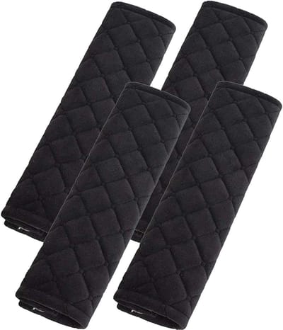 Comfortabele Autogordel Schouderpads - 2 Paar Zachte Kussens voor Veiligheid en Reisgemak, Zwart