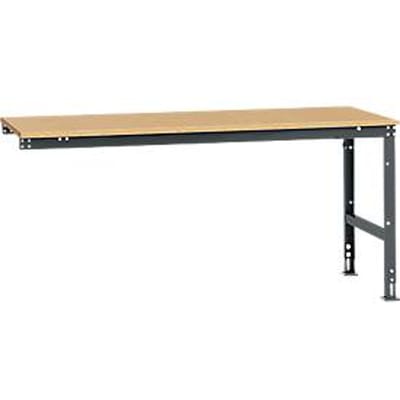 Manuflex aanbouwtafel UNIVERSAL Standaard, tafelblad multiplex, 2000 x 1000, antraciet