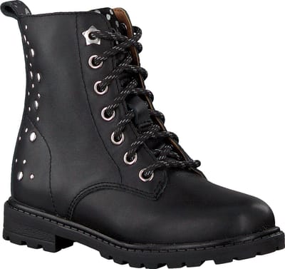 Omoda Om120554 Veterboots - Laarzen Met Veters - Meisjes - Zwart - Maat 24