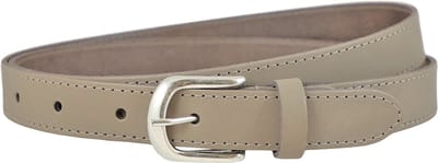 Landley Taupe Dames Riem Leer - Rondom Gestikt - Damesriem - Breedte 2,5 cm - Taupe - Lengte totaal 100 cm / Riemmaat 85