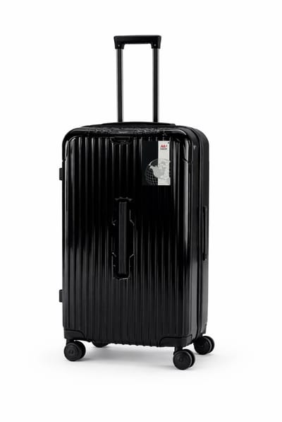 AATravel© Harde Koffer TSA-slot – Spinner Trolley 4 Wielen – Reiskoffer met Voorhandvat – Zwart – 55cm