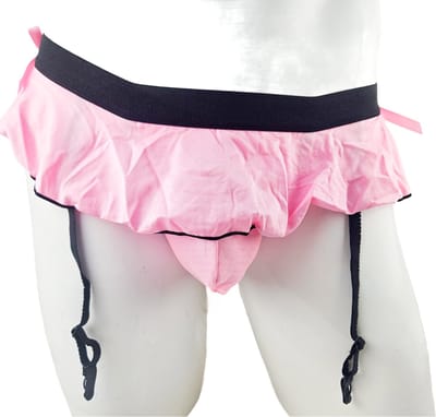 BamBella ® - Slip - maat Onesize S M L - Roze jarratel bondage zwart Sexy erotische heren onderbroek mannen