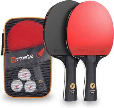 Tafeltennisset, 2 tafeltennisbatjes, professioneel, 3 tafeltennisballen en draagtas, ping pingpons-set, ideaal voor beginners, gezinnen en professionals