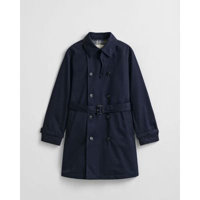Gant Jas Cotton Blend Trench Coat Avond Blauw / male