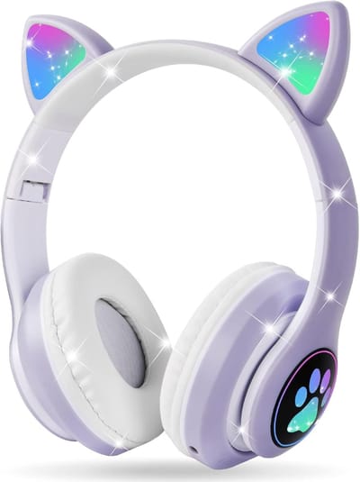 Kinder Koptelefoon Kattenoortjes - Bluetooth - Draadloze Koptelefoon Kinderen - Paars