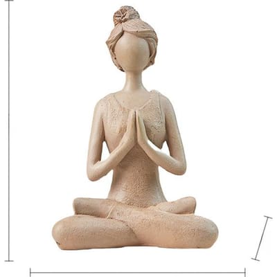 Premium Scandinavische Abstracte Kunst Figuren Yoga Meisje Ornamenten Koffieshop Raam Moderne Strakke Zachte Decoraties Duurzaam beige