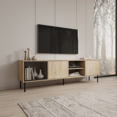 Meubella - Dimora - TV-Meubel - Eikenpatroon - 201x40x60 cm