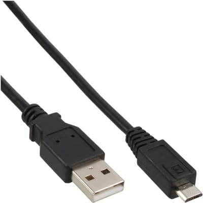 InLine® Micro-USB 2.0 kabel, USB-A stekker naar Micro-B stekker, zwart, 1,5m