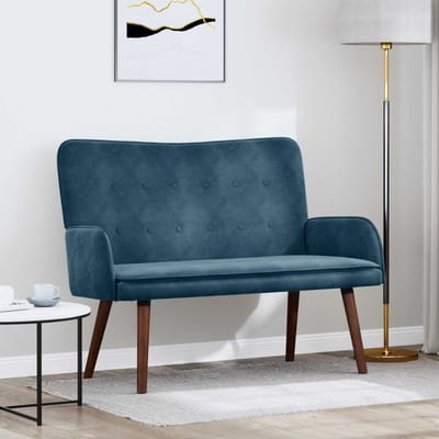 vidaXL - 2-Zits - Sofa - Blauw - 115 - x - 61 - x - 87 - cm - fluweel