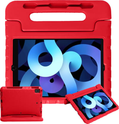 Hoesje - Geschikt voor Apple iPad Air 5 (2022) - 10.9 inch - 5e Generatie - M1 - Kinderhoes Shockproof Bumper - Kidsproof Case - Tablethoes - Kinder Hoes Cover - Rood