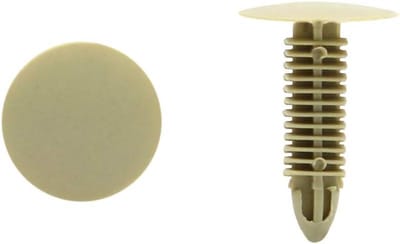 Plastic Klinknagels - Bevestigingsclips Klinknagels - Auto Bekleding Bevestigen - Push-Type Ontwerp - 7mm x 6mm Gat - Beige