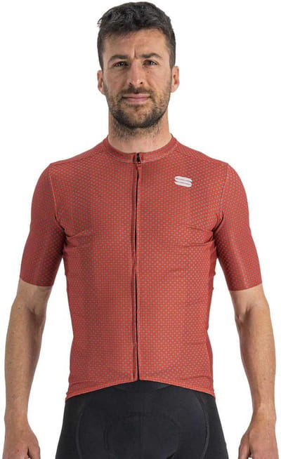 Sportful Fietsshirt Korte Mouwen Rood Paars Heren - Checkmate Jersey Chili Red Mauve-M