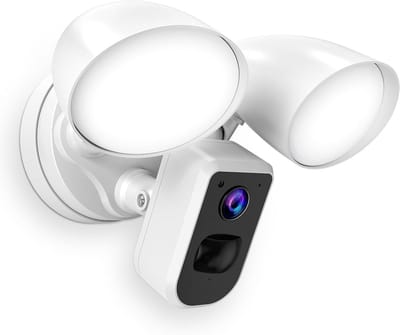 Schijnwerper Camera - Buitenbeveiliging - Huis Beschermen - 1080p HD Live Video - 2200 Lumen - Wit