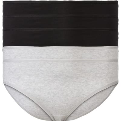 ESMARA 5 dames slips (Zwart/grijs, XL (48/50))
