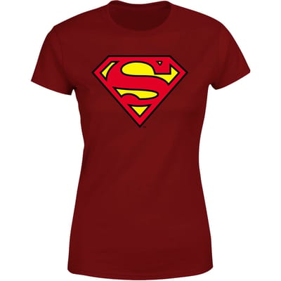 Official Superman Shield Women's T-Shirt - Burgundy - M