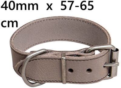 Animal Boulevard Ab30538 - Hals- En Leibanden - Hond - Ab Waxed Leather Halsband Grijs-40mmx57-65cm - Maat: 40mmx57-65cm