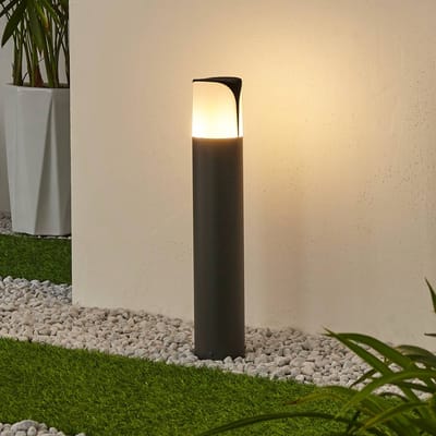 Lucande - Sokkellamp - 1licht - Aluminium, polycarbonaat - H: 50 cm - E27 - antraciet, wit