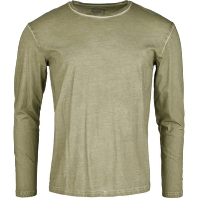 R.E.D. Rock-Engineered Design Olijfgroene blouse met lange mouwen in regular fit - Heren - M